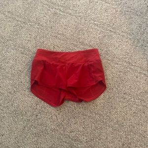 Short shorts lululemon size 4 color red